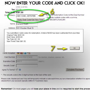 Enter code on second page!